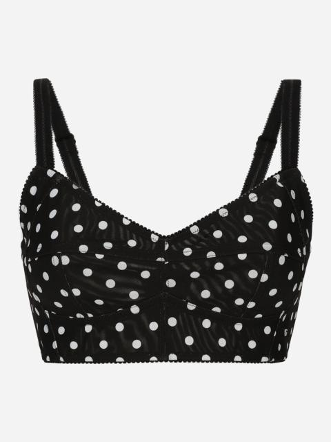 Polka-dot marquisette corset top