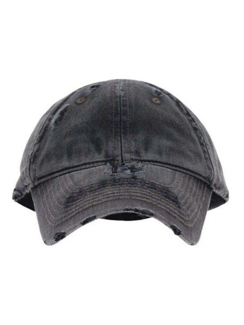 BALENCIAGA Balenciaga Distressed Denim Cap Charcoal