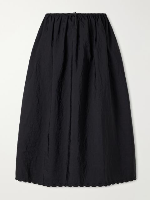 CECILIE BAHNSEN Cbfiella Embroidered Scalloped Taffeta Midi Skirt
