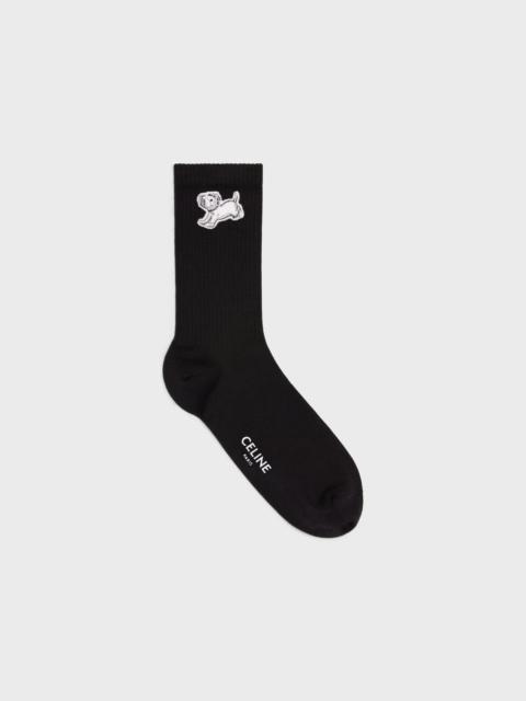 CELINE COTTON SOCKS WITH ARTIST EMBROIDERY
