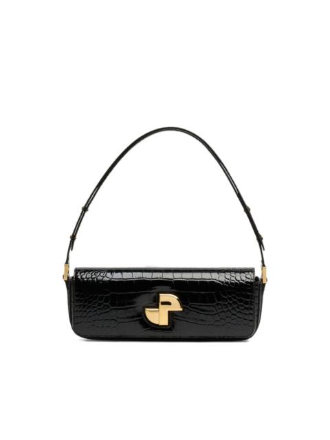 PATOU Le Lock crocodile-embossed shoulder bag