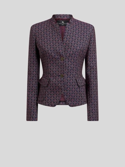 Etro SINGLE-BREASTED COTTON-BLEND JACQUARD JACKET