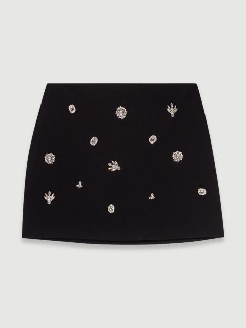 maje Diamanté effect skort