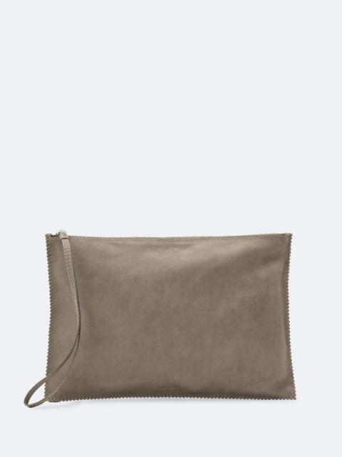 ALLSAINTS SILOH PINKED-EDGE LARGE LEATHER POUCH