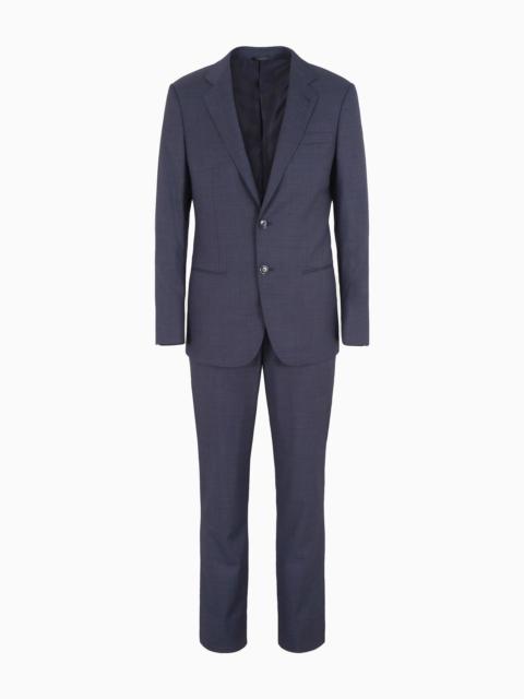 GIORGIO ARMANI Soho Line single-breasted suit in pinpoint-effect virgin-wool serge