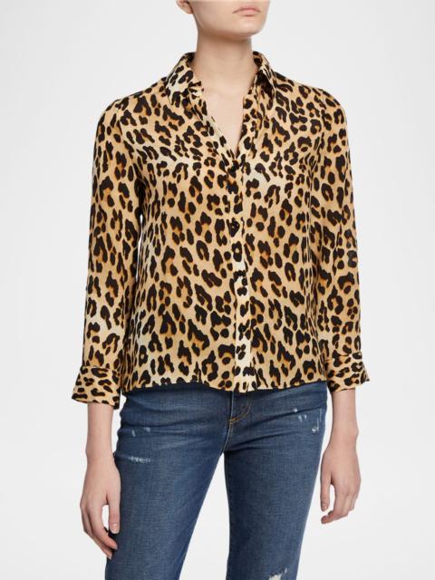 Alice + Olivia Eloise Silk Button-Down Blouse