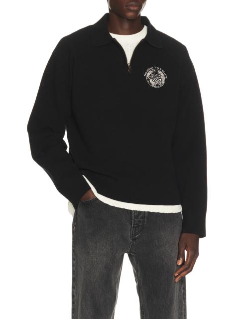 HONOR THE GIFT Knitted Zip Long Sleeve Polo