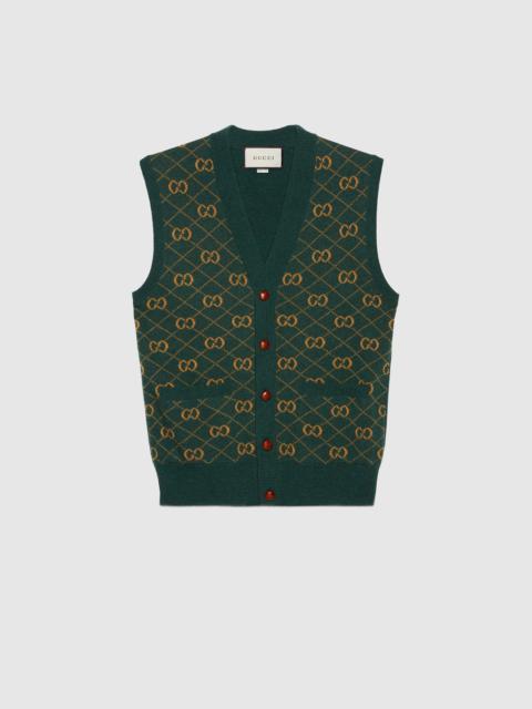 GUCCI GG argyle knit wool vest