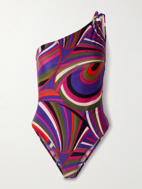 PUCCI One-shoulder Embellished Printed Swimsuit