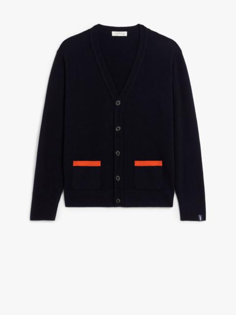 FIELD NAVY WOOL CARDIGAN | GKM-200