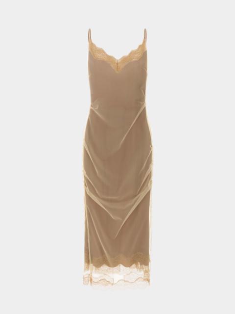 16ARLINGTON ANDREA MIDI DRESS IN SATIN & MESH