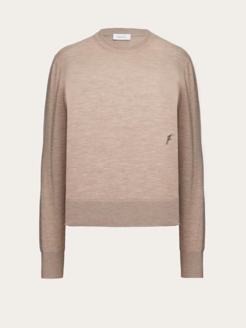 Jersey wool crew neck sweater