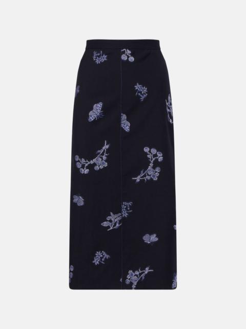 Erdem Wool and cotton jacquard pencil skirt