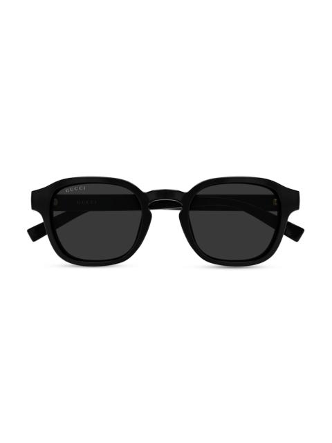 GUCCI Men's Lines 49MM Round Sunglasses - Black