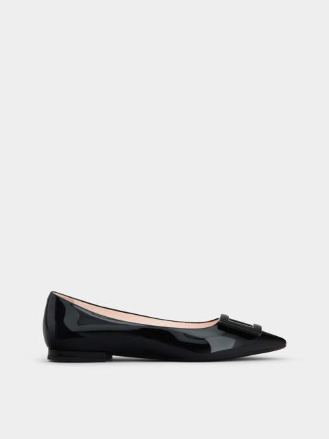 Roger Vivier Gommettine Lacquered Buckle Ballerinas in Patent Leather