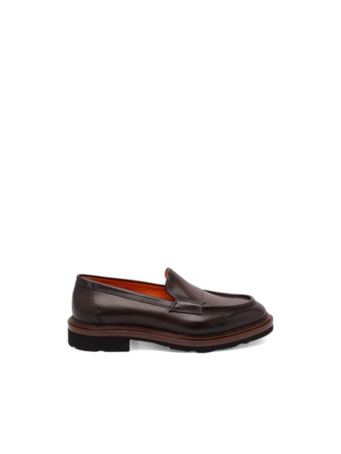 Santoni leather penny loafers