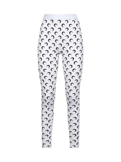 Marine Serre Optical white Moon print recycled jersey leggings