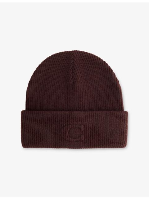 COACH C Embossed-Logo Wool-Blend Beanie