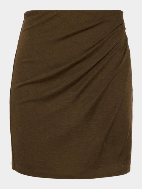 Vince Side-Drape Wool-Blend Mini Skirt