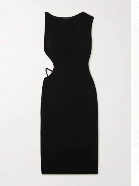 + NET SUSTAIN Arc cutout stretch-crepe midi dress