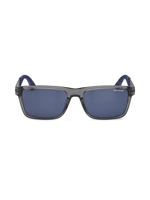 Montblanc Rectangular Sunglasses with Gray Acetate Frame