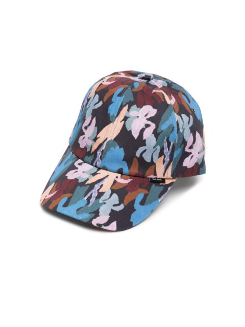 Iris-print cotton baseball cap