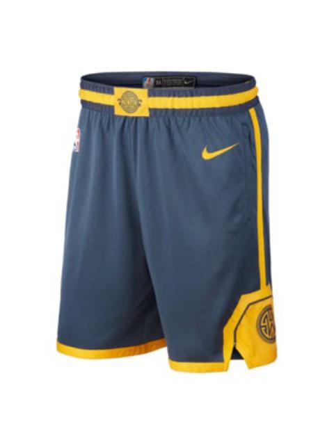 Nike Nike Nba 골든 스테이트 전사 Swingman City Edition 반바지 블루 옐로우 912102-427