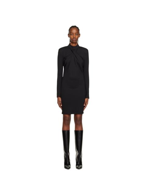 Black Sharp Twisted Minidress