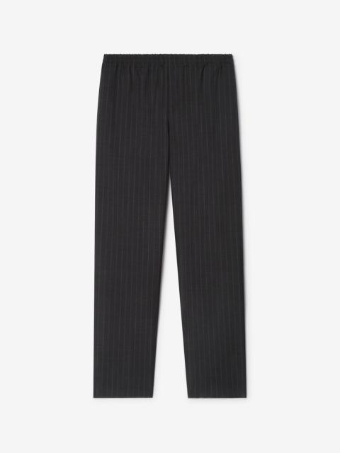 Burberry Pinstriped Wool Track Pants