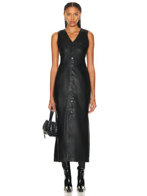 FRAME Leather Midi Vest Dress