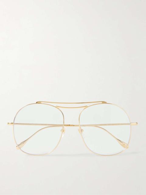 GUCCI Aviator-Style Gold-Tone Opticsl Glasses