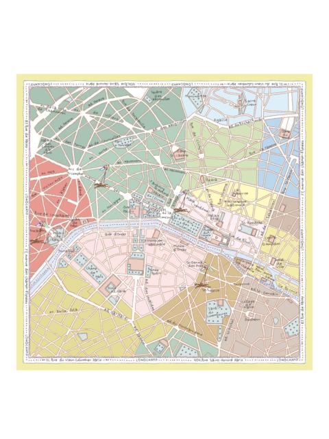 Longchamp A la Découverte de Paris Silk scarf 90