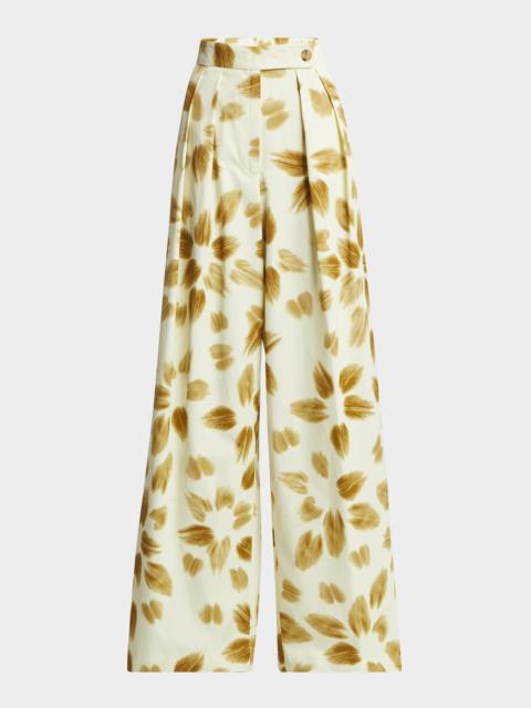 Dries Van Noten Pamplona Pleated Wide-Leg Pants