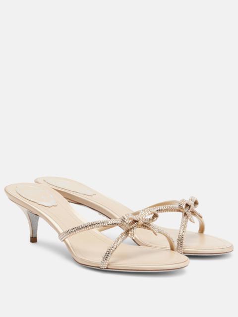 RENE CAOVILLA Bow-detail crystal-embellished sandals