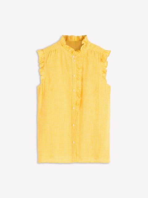 BODEN Isabel Sleeveless Linen Top-French Marigold Micro Gingham