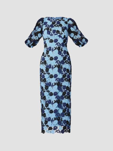 Shoshanna Women's Lanier Guipure Floral Cocktail Dress - Tonal Blue Multi Jet
