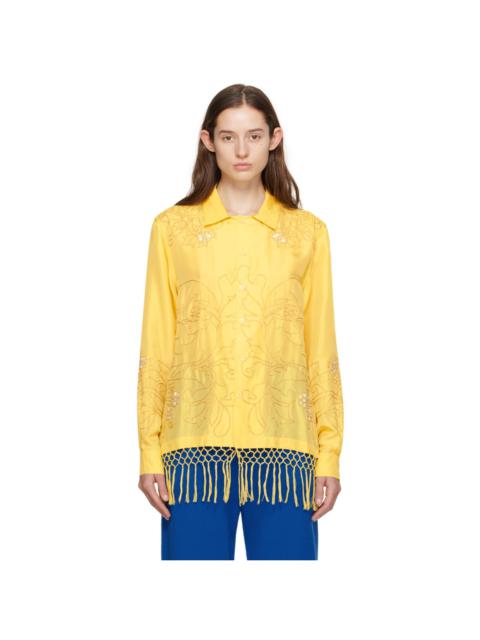 BODE Yellow Paquerette Fringe Shirt