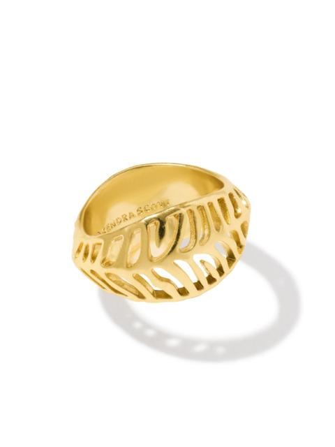 KENDRA SCOTT Tiger Striped Mikki Gold Band Ring