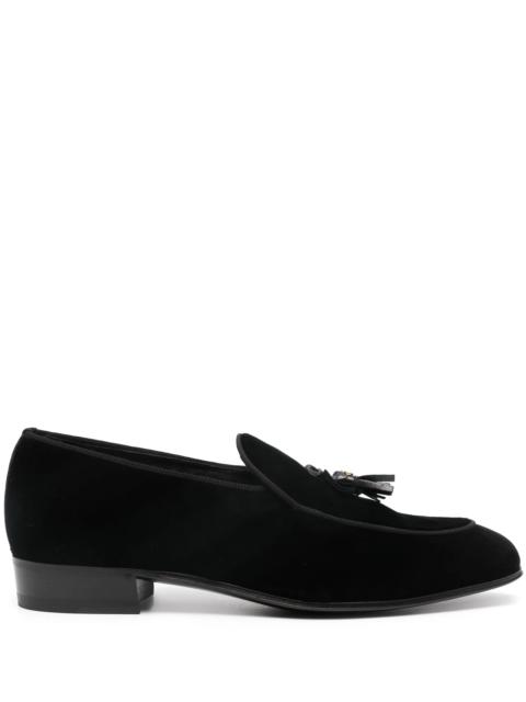 GUCCI Double G-tassels Velvet Loafers