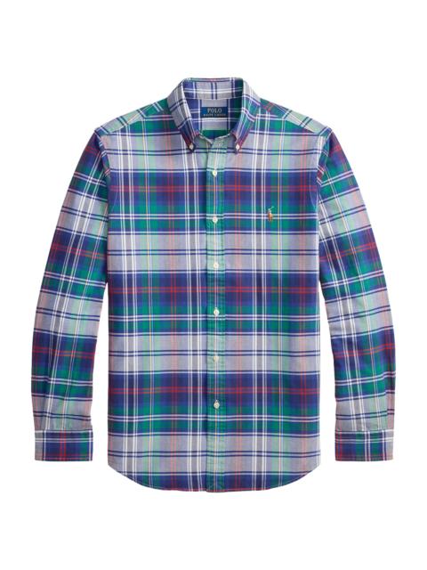 Polo Ralph Lauren Men's Logo-Embroidered Striped Cotton Oxford Shirt - Green Blue Multi