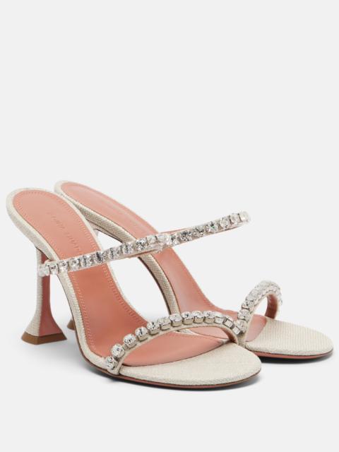 Amina Muaddi Gigi embellished canvas mules