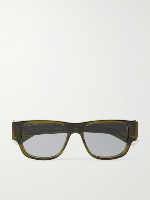 GUCCI D-Frame Acetate Sunglasses Green