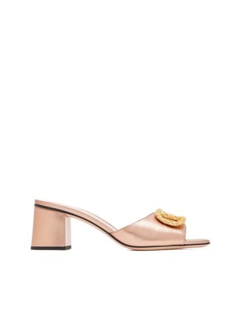 Valentino logo-crystal heeled sandals
