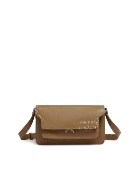 Trunk decorative-stitch shoulder bag