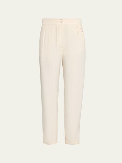 The Row Faro Pleated Tapered-Leg Ankle Pants