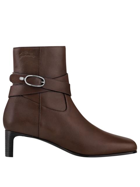 Longchamp La Cavalière Heeled booties Mocha - Leather