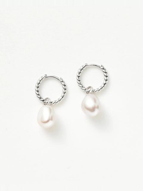 MISSOMA Pearl Twisted Small Drop Hoop Earrings