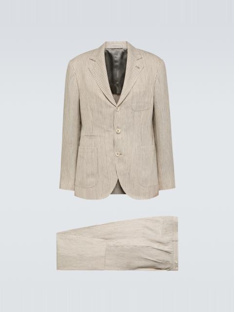 Striped linen and wool suit