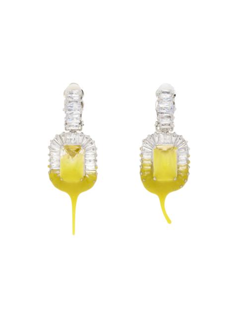 OTTOLINGER Silver & Yellow Diamond Dip Clip Earrings