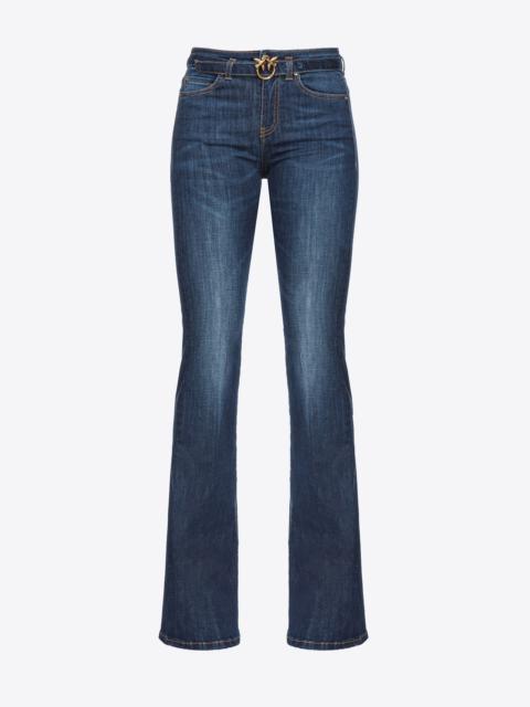 FLARED POWER STRETCH DENIM JEANS